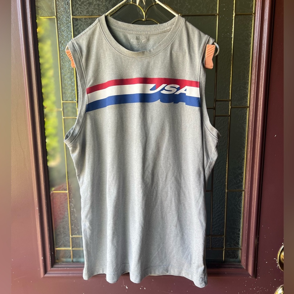 Old Navy Gray USA Tank Top